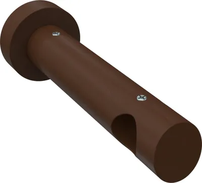 Produktbild von Interdeco Träger mit Abstand 12 cm / Wandhalterung für Gardinenstangen 20 mm Ø, 1-läufig Nussbaum lackiert, Typ Talena