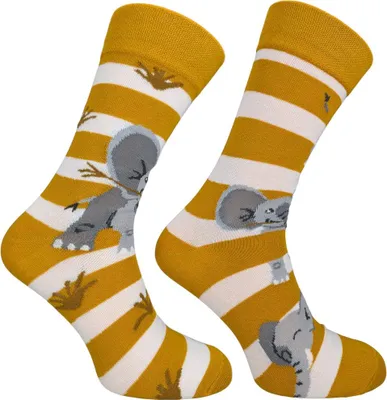Produktbild von 1 Paar Von Lustige Herren Damen Socken mit Tiermotiv Elefant Gr.38/44