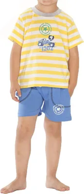 Produktbild von Jungen Kleinkinder Shorty Pyjama kurzarm, 151 805 90 508 ; gelb/weiß , 110