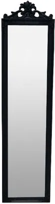 Image de Casa Padrino Miroir baroque sur pied Noir avec magnifique cadre baroque et ornement H. 180 cm - fait main
