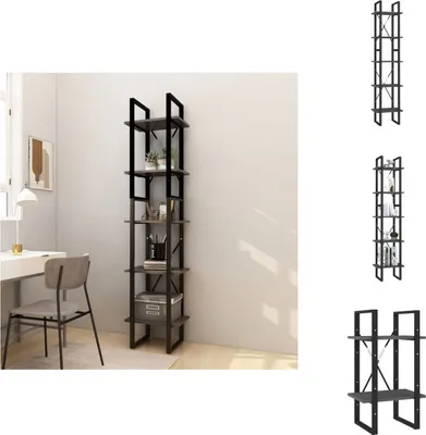 Zdjęcie produktu dla vidaXL Regał 5 przegród szary 40x30x175 cm lite drewno sosnowe - Regały i biblioteczki