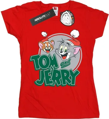 Produktbild von Tom And Jerry - "Christmas Greetings" T-Shirt für Damen BI43639 (XXL) (Rot)