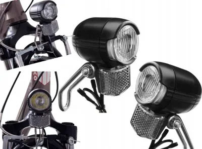 Zdjęcie produktu dla Lampa Rowerowa Przednia Na Dynamo Lampka Led +Odbl