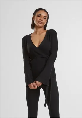 Image de Urban Classics Ladies - Cardigan enveloppé en tricot côtelé - XXL