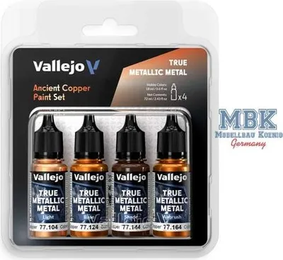 Produktbild von Vallejo VA77253 True Metallic Metal Paint Set - Ancient Copper