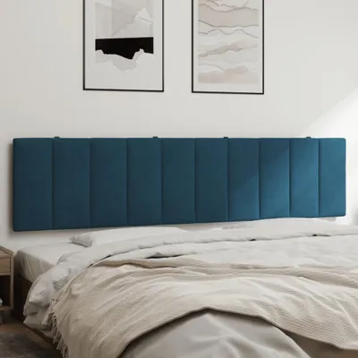 Produktbild von "Rabatt" Bettkopfteil modern - Kopfteil-Kissen - "Hanko" Blau 200 cm Samt - Kopfteile CC17204