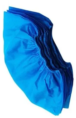 Immagine prodotto di Copriscarpe monouso, impermeabili, antiscivolo, blu, confezione da 100 pezzi
