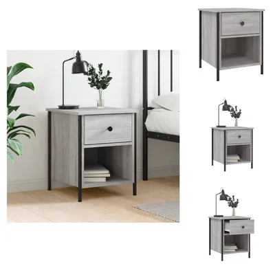 Image de vidaXL Table de nuit Gris Chêne Sonoma 40x42x50 cm Bois composite - Tables de chevet