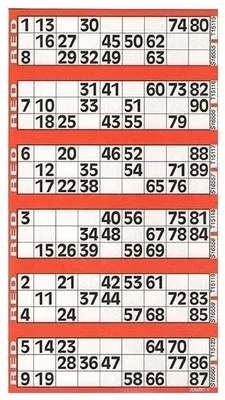Image de 750 cartes de bingo (couleur rouge)
