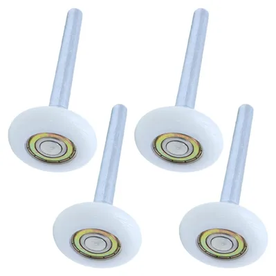 4er-Set Garagentorrollen 46 mm, 6200ZZ Kugellager, Nylon, weiß