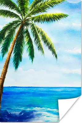 Produktbild von MuchoWow® Poster Meer - Palme - Himmel 20x30 cm - Papierdruck