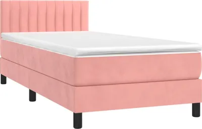 Obrázok produktu pre vidaXL Boxspring posteľ s matracom ružová 80x200 cm Velvet
