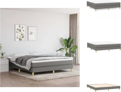 Produktbild von vidaXL Boxspringbett Dunkelgrau 160x200 cm Stoff -  Betten & Bettgestelle