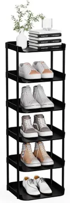 Produktbild von Schuhhalter - Schuhschrank Tower - Platz sparen - Stapelbar Flexibel - 28x26 cm - Schwarz