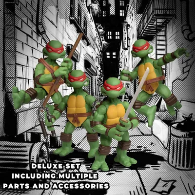 Produktbild von Mezco Toys Teenage Mutant Ninja Turtless Teenage Mutant Ninja Turtles Deluxe Set 8 Cm Actionfigur    One Size
