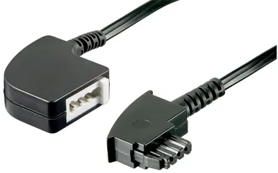 Immagine prodotto di Goobay 68000 Prolunga TAE-F a 4 poli, 15 m, nera - Spina TAE-F > presa TAE-F
