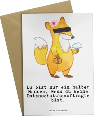 Produktbild von Mr. & Mrs. Panda babykarte Datenschutzbeauftragte Herz - Weiß - Geschenk, osterkarte, Klappkarte, Spruch, Lustig, Beruf, hochzeitskarten, Grußkarten, Witzig, Datenschutz