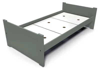 Immagine prodotto di Letto 90x190 1 posto in legno di faggio Solo - Grigio