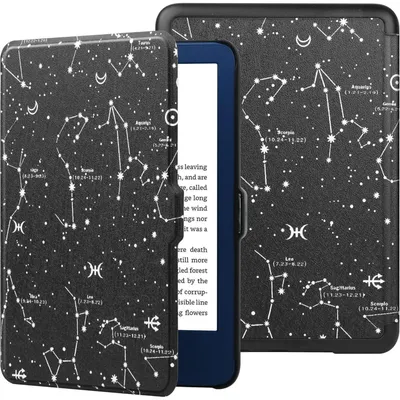 Immagine prodotto di Custodia protettiva per Kindle 6" (11ª generazione 2024/2021), ultra sottile, in  (PU), con funzione di spegnimento/accensione automatica e motivo a costellazione