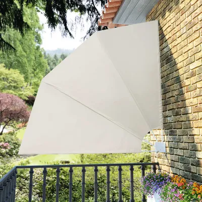 Produktbild von The Living Store Faltbarer Balkonfächer Creme 210×210 cm