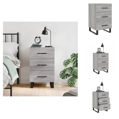Image de vidaXL Table de nuit Gris Sonoma 40x40x66 cm Bois composite - Tables de chevet