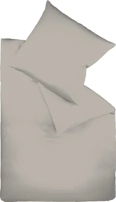 Produktbild von Fleuresse Satin Bettwäsche Colours 100% Baumwolle Reißverschluss Bettbezug Kissenbezug Bettgarnitur Bettwäsche-Set Bettzeug 240x220 cm Grau