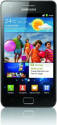 Produktbild von Samsung Galaxy S II i9100 DualCore Smartphone (10.9 cm (4.3 Zoll) Super-Amoled Plus Display, Android 4.0 oder höher, 8 MP Full-HD Kamera, 2 MP Frontkamera) noble-black
