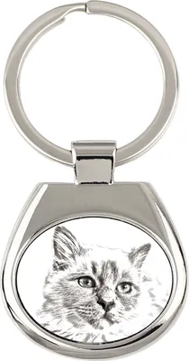 Zdjęcie produktu dla Birman - brelok do kluczy z kotem, breloczek z nadrukiem, personalizowana przywieszka marki Art-Dog