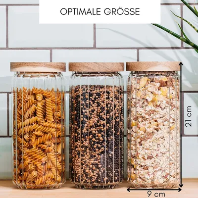 Zdjęcie produktu dla Tarte pojemniki do przechowywania z pokrywką - hermetyczne i do układania w stosy - 3 sztuki - 1000 ml