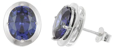 Image de trendor 21340-06 : Boucles d'oreilles pour femmes, en argent 925, avec des zircons, de couleur bleu tansanite