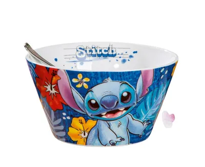 Produktbild von Gilde Disney Porzellan Schüssel "Stitch" blau , Müslischale