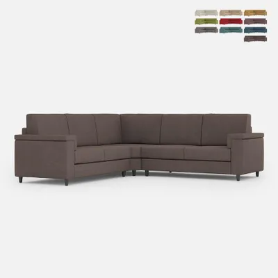 Zdjęcie produktu dla Nowoczesny narożnik 5-osobowy w tkaninie 226x226cm Marrak 12AG - Brązowy