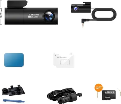 Produktbild von Dashcam, 4K vorne und hinten, integriertes GPS, 170° Weitwinkel, M300S Standardliste, e 64GB TF-Karte