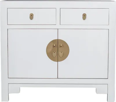 Produktbild von Fine Asianliving Chinesischer Schrank Schneeweiß - Orientique Kollektion B90xT40xH80cm Chinesischer Schrank Chinesischer Hochzeitsschrank Orientalische Möbel Asiatische