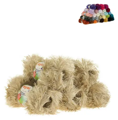 5 x 100g Strickgarn Yumos hellbeige
