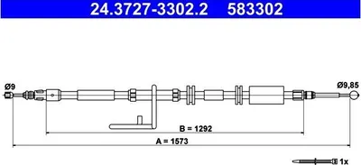 Immagine prodotto di Cavo del freno di stazionamento ATE 24.3727-3302.2