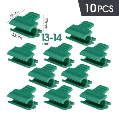 Produktbild von Gewächshausklammern - Kunststoffklammern für Gewächshausfolie - 10er-Set - Für 13–14-mm-Bögen - Für Folientunnel - Grün