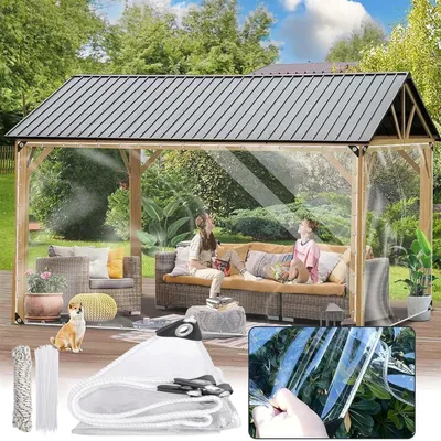 Zdjęcie produktu dla Plandeka z PVC – plandeka ochronna z oczkami – 2 x 5 m – 420 g/m² – wodoodporna i odporna na warunki atmosferyczne – do szklarni – przezroczysta