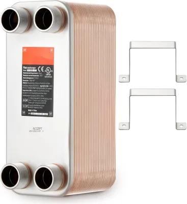 Produktbild von Plattenwärmetauscher 50 Stück - 4x1-1/4 Zoll MNPT-Anschlüsse - 316L Edelstahl - Hochleistungs-Wärmeübertrager - für industrielle Anwendungen