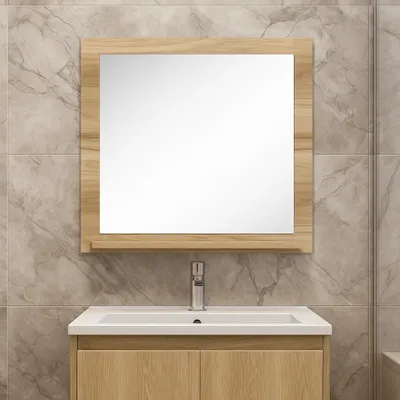 Produktbild von Badezimmerspiegel Cali - 60 x 50 cm - Eiche - Badezimmer spiegel