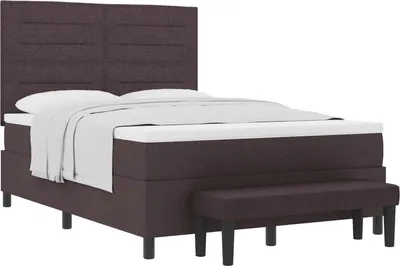 Obrázok produktu pre Posteľ s pružinovým rámom Tmavohnedá 140 x 190 cm látka