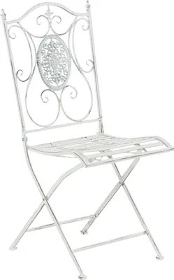 Produktbild von CLP Gartenstuhl Sibell Eisen, klappbar, verzierter Jugendstil antik weiß