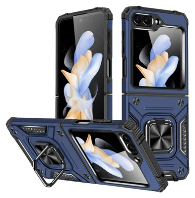 Image de Étui de protection avec anneau magnétique Armor pour Samsung Galaxy Z Flip5 5G, bleu