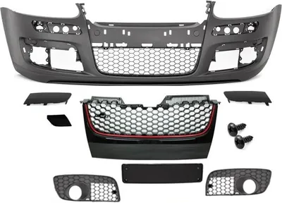Produktbild von Front Stoßstange Wabengitter ohne Emblem + ZUBEHÖR + ABE passt für VW Golf 5