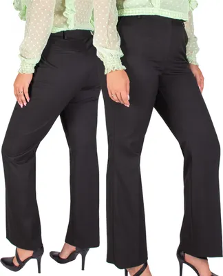 Immagine prodotto di FIRI pantaloni classici eleganti a gamba larga da donna, nero, W48-L31
