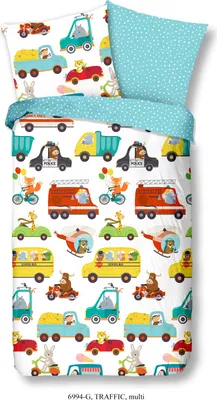 Produktbild von Good Morning Kinder Bettwäsche mit Fahrzeuge - 135x200 cm - 100% Baumwolle