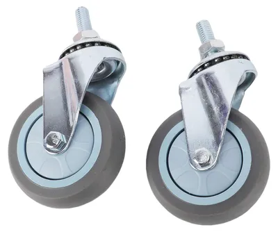 Imagen del producto de 2 unidades de ruedas giratorias de 3 pulgadas, robustas y silenciosas, con rotación de 360 grados, para carros y carretillas de uso general, con tornillo M10x30 mm y una capacidad de carga de 25 kg