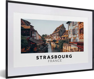 Produktbild von MuchoWow® Gerahmtes Poster Frankreich - Haus - Restaurant 60x40 cm - Poster mit Schwarzem Bilderrahmen Wandposter Rahmen Foto Bilder - Schlafzimmer - Plakat in Rahmen - Drucken