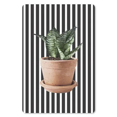 Produktbild von MuchoWow® Mauspad Mousepad Pflanze - Blumentopf - Weiß - Schwarz 40x60 cm - Mousepads - Maus Mat - Pad - Mausunterlage - Schreibtisch Accesoire