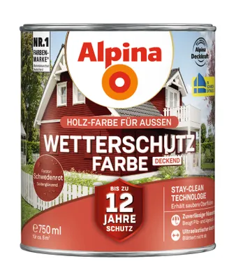 Produktbild von Alpina Wetterschutzfarbe 0,75 L schwedenrot